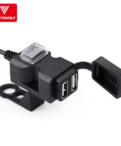 Alternative view of Sạc usb gắn xe máy 2 cổng Motowolf chính hãng
