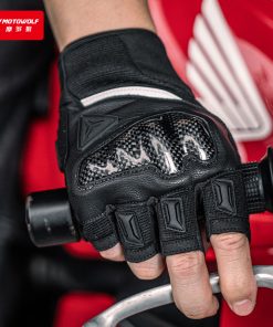 Găng tay da cừu nửa ngón, dài ngón Motowolf MDL0333C
